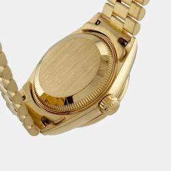 Pre Owned Rolex President Datejust 69088 Automatic Diamond 18k Yellow Gold Women's Wristwatch 26 mm
