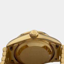 Pre Owned Rolex President Datejust 69088 Automatic Diamond 18k Yellow Gold Women's Wristwatch 26 mm
