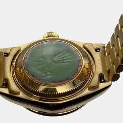 Pre Owned Rolex President Datejust 69158 Automatic Diamond 18k Yellow Gold Women's Wristwatch 26 mm
