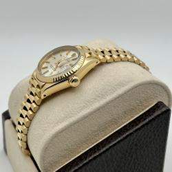Pre Owned Rolex President Datejust 6917 Automatic Silver 18k Yellow Gold Women's Wristwatch 26 mm