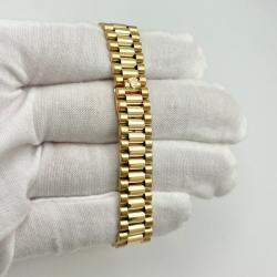 Pre Owned Rolex President Datejust 6917 Automatic Silver 18k Yellow Gold Women's Wristwatch 26 mm