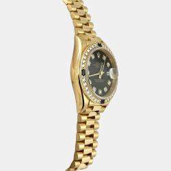 Pre Owned Rolex President Datejust 79088 Automatic Diamond 18k Yellow Gold Women's Wristwatch 26 mm