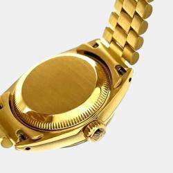 Pre Owned Rolex President Datejust 69278 Automatic Diamond 18k Yellow Gold Women's Wristwatch 26 mm