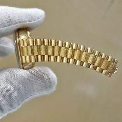 Pre Owned Rolex President Datejust 69278 Automatic Diamond 18k Yellow Gold Women's Wristwatch 26 mm