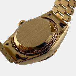 Pre Owned Rolex President Datejust 79178 Automatic Cream 18k Yellow Gold Women's Wristwatch 26 mm