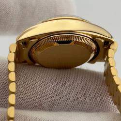 Pre Owned Rolex President Datejust 79178 Automatic Cream 18k Yellow Gold Women's Wristwatch 26 mm