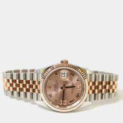Pre Owned Rolex Datejust 126231-0027 Automatic Pink Diamond 18K Rose Gold Stainless Steel Women’s Wristwatch 36 mm