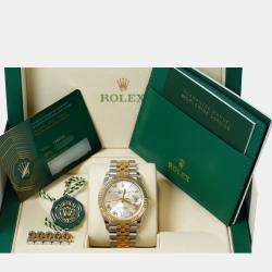 Pre Owned Rolex Datejust 126233-0031 Automatic Silver Diamond 18K Yellow Gold Stainless Steel Women’s Wristwatch 36 mm