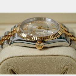 Pre Owned Rolex Datejust 126233-0031 Automatic Silver Diamond 18K Yellow Gold Stainless Steel Women’s Wristwatch 36 mm