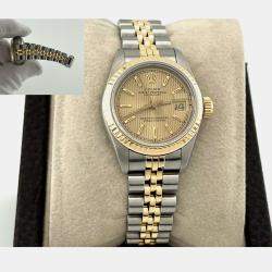Pre Owned Rolex Datejust 69173 Automatic Champagne 18K Yellow Gold Stainless Steel Women's Wristwatch 26 mm