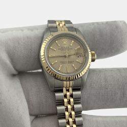 Pre Owned Rolex Datejust 69173 Automatic Champagne 18K Yellow Gold Stainless Steel Women's Wristwatch 26 mm