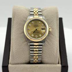 Pre Owned Rolex Datejust 79173 Automatic Champagne Stainless Steel Women's Wristwatch 26 mm