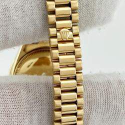 Pre Owned Rolex President 6917 Automatic Green Malachite and 18K Yellow Gold Women's Wristwatch 26 mm