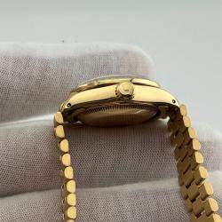 Pre Owned Rolex President 6917 Automatic Green Malachite and 18K Yellow Gold Women's Wristwatch 26 mm