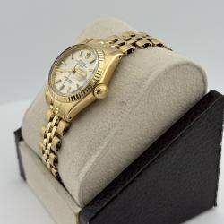 Pre Owned Rolex Datejust 6917 Automatic Silver 18K Yellow Gold Women's Wristwatch 26mm