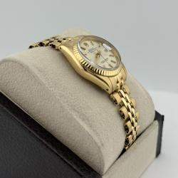 Pre Owned Rolex Datejust 6917 Automatic Silver 18K Yellow Gold Women's Wristwatch 26mm