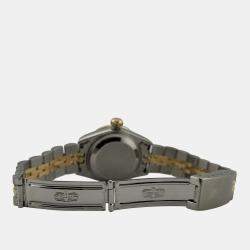 Pre Owned Rolex Datejust 69173 Automatic Diamond Emerald 18K Yellow Gold Women's Wristwatch 26mm