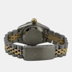 Pre Owned Rolex Datejust 69173 Automatic Diamond Emerald 18K Yellow Gold Women's Wristwatch 26mm
