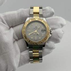 Pre Owned Rolex Yacht-Master Midsize 168623 Automatic Silver 18K Yellow Gold & Stainless Steel Women's Wristwatch 35mm