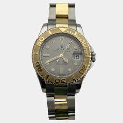 Pre Owned Rolex Yacht-Master Midsize 168623 Automatic Silver 18K Yellow Gold & Stainless Steel Women's Wristwatch 35mm