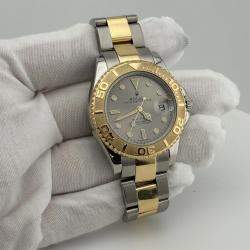 Pre Owned Rolex Yacht-Master Midsize 168623 Automatic Silver 18K Yellow Gold & Stainless Steel Women's Wristwatch 35mm