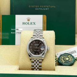 مملوكة مسبقًا Rolex Datejust 279160 Automatic Dark Grey Stainless Steel Women's Wristwatch 28mm