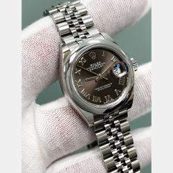 مملوكة مسبقًا Rolex Datejust 279160 Automatic Dark Grey Stainless Steel Women's Wristwatch 28mm
