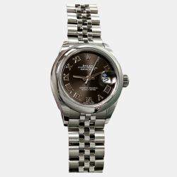 مملوكة مسبقًا Rolex Datejust 279160 Automatic Dark Grey Stainless Steel Women's Wristwatch 28mm