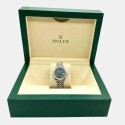 Pre Owned Rolex Datejust 278240 Automatic Green Stainless Steel Women's Wristwatch 31 mm