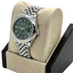 Pre Owned Rolex Datejust 278240 Automatic Green Stainless Steel Women's Wristwatch 31 mm