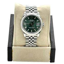 Pre Owned Rolex Datejust 278240 Automatic Green Stainless Steel Women's Wristwatch 31 mm