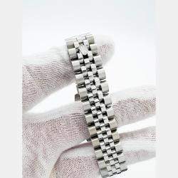 Pre Owned Rolex Datejust Midsize 178384 Automatic Silver Diamond Stainless Steel Women's Wristwatch 31 mm