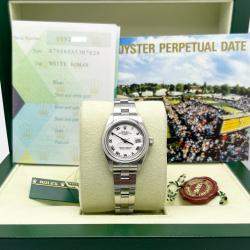 Pre Owned Rolex Date 79160 Automatic White Stainless Steel Women's Wristwatch 26 mm