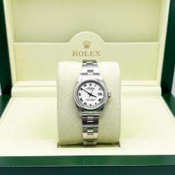 Pre Owned Rolex Date 79160 Automatic White Stainless Steel Women's Wristwatch 26 mm
