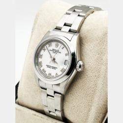 Pre Owned Rolex Date 79160 Automatic White Stainless Steel Women's Wristwatch 26 mm