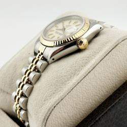 Pre Owned Rolex Datejust 69173 Automatic Ivory 18K Yellow Gold Stainless Steel Women's Wristwatch 26 mm