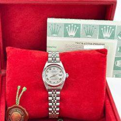 Pre Owned Rolex Datejust 79174 Automatic Silver Stainless Steel Women's Wristwatch 26 mm