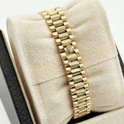 Pre Owned Rolex Datejust President 6917 Automatic Black 18K Yellow Gold Women's Wristwatch 26 mm