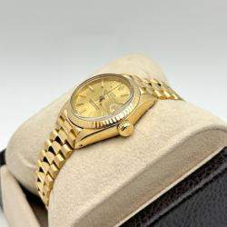 Pre Owned Rolex President Datejust 6917 Automatic Champagne 18K Yellow Gold Women's Wristwatch 26 mm