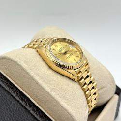 Pre Owned Rolex President Datejust 6917 Automatic Champagne 18K Yellow Gold Women's Wristwatch 26 mm