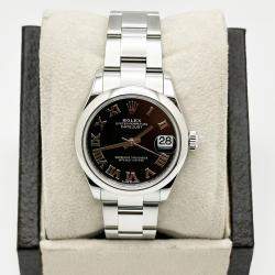Pre Owned Rolex Datejust 278240 Automatic Black Stainless Steel Women's Wristwatch 31 mm