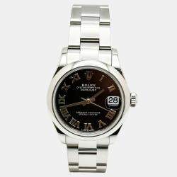 Pre Owned Rolex Datejust 278240 Automatic Black Stainless Steel Women's Wristwatch 31 mm
