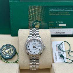 Pre Owned Rolex Datejust 279174 Automatic White Stainless Steel Women's Wristwatch 28 mm
