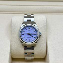 Pre Owned Rolex Oyster Perpetual 276200 Automatic Lavender Stainless Steel Women's Wristwatch 28 mm