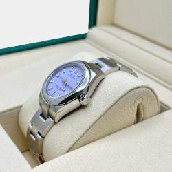 Pre Owned Rolex Oyster Perpetual 276200 Automatic Lavender Stainless Steel Women's Wristwatch 28 mm
