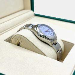 Pre Owned Rolex Oyster Perpetual 276200 Automatic Lavender Stainless Steel Women's Wristwatch 28 mm