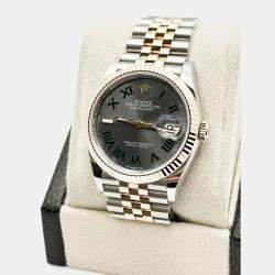 Pre Owned Rolex Datejust 126231 Automatic Slate Wimbledon 18K Rose Gold Stainless Steel Women's Wristwatch 36 mm