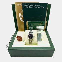 Pre Owned Rolex Oyster Perpetual 176200 Automatic Black Stainless Steel Women's Wristwatch 26 mm