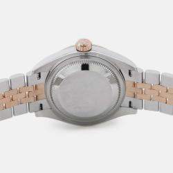 Pre Owned Rolex Datejust 279161 Automatic White 18k Rose Gold Stainless Steel Women's Wristwatch 28 mm