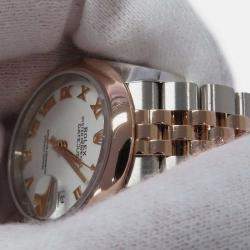 Pre Owned Rolex Datejust 279161 Automatic White 18k Rose Gold Stainless Steel Women's Wristwatch 28 mm